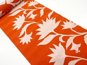 アンティーク　花模様織り出し　八寸帯地反物